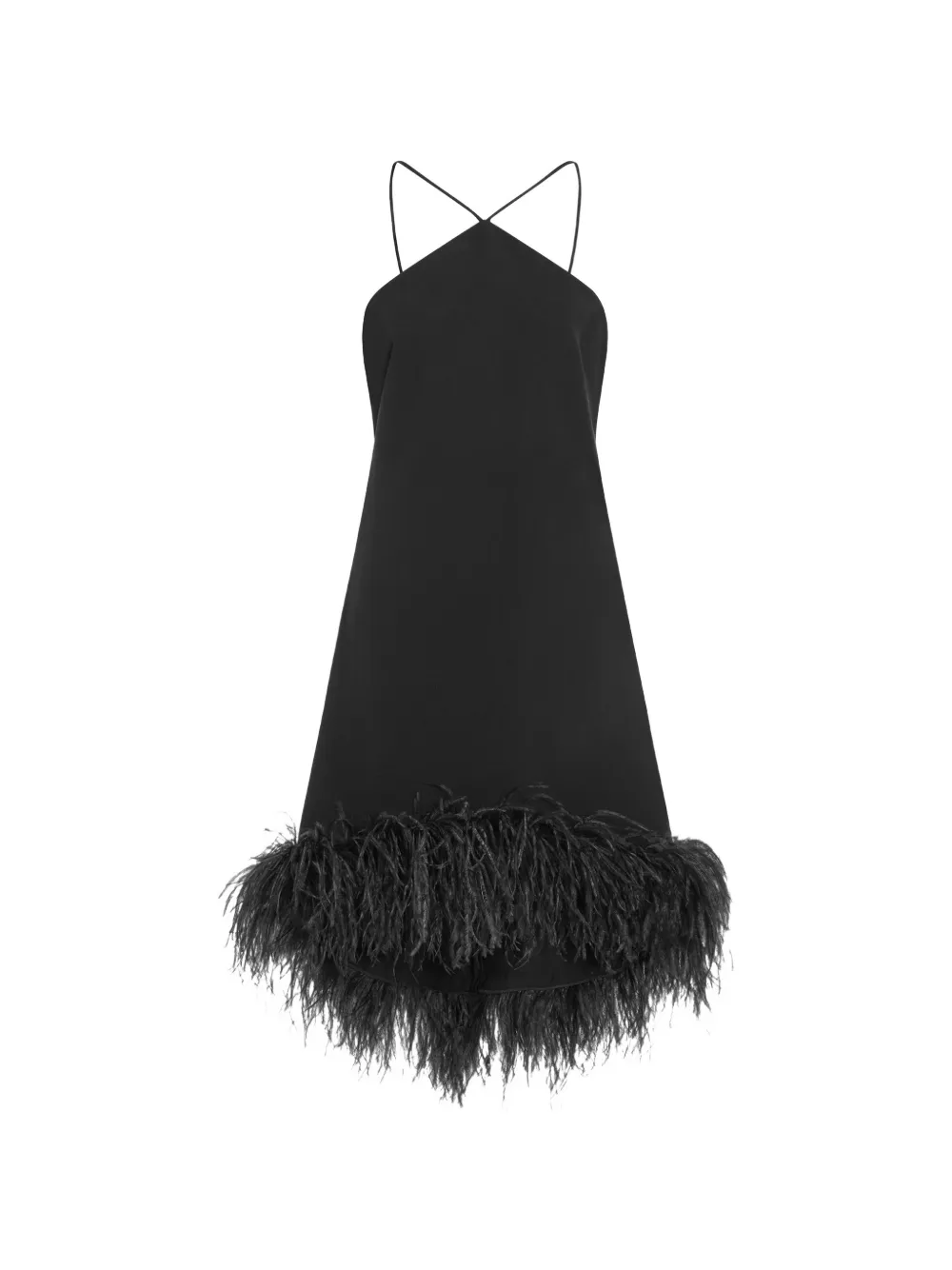 16Arlington Addy feather-trim mini dress - Black
