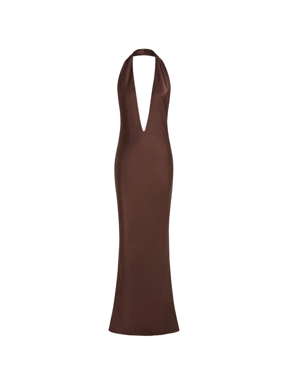 16Arlington Maren halterneck satin maxi dress - Marrone