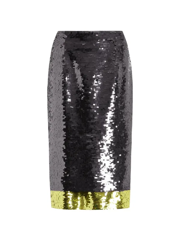16Arlington Nyla Sequin Midi Skirt in Brown