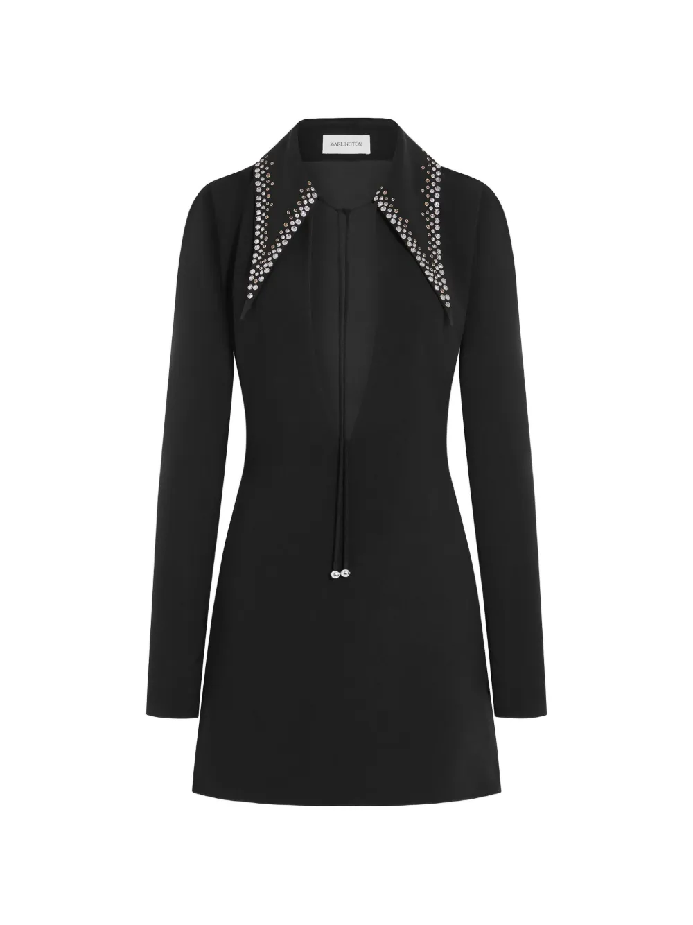 16arlington Imre Embellished Collared Mini Dress In Black
