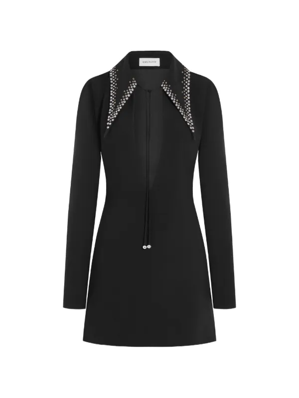 black concert dresses for women Black Collar Neck Mini Dress (Honey) L main image 0