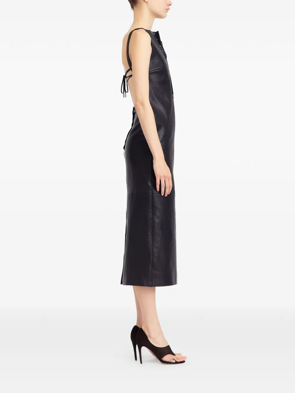16Arlington Leren jurk Zwart