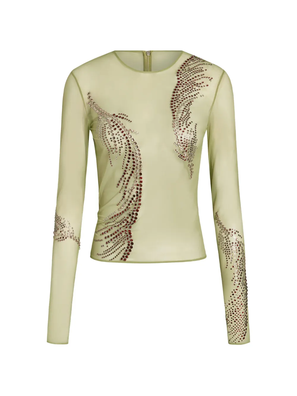 16Arlington Darwin mesh embellished top - Marrone