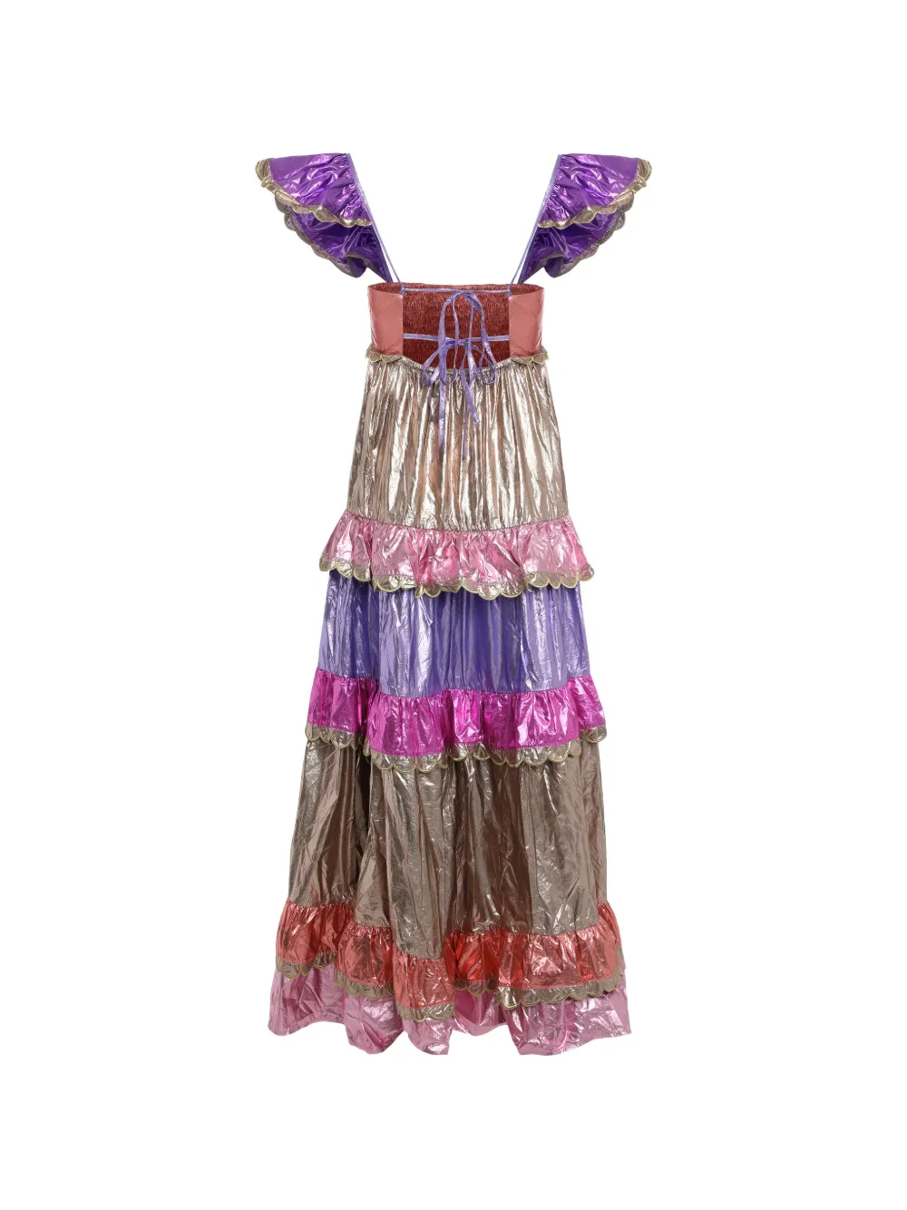 Celia B ruffled-detail maxi dress - Beige