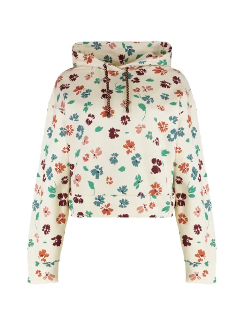 Kristina Ti floral-patterned cotton hoodie