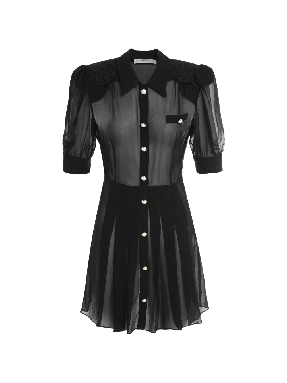 Alessandra Rich pleat-detail mini dress - Nero