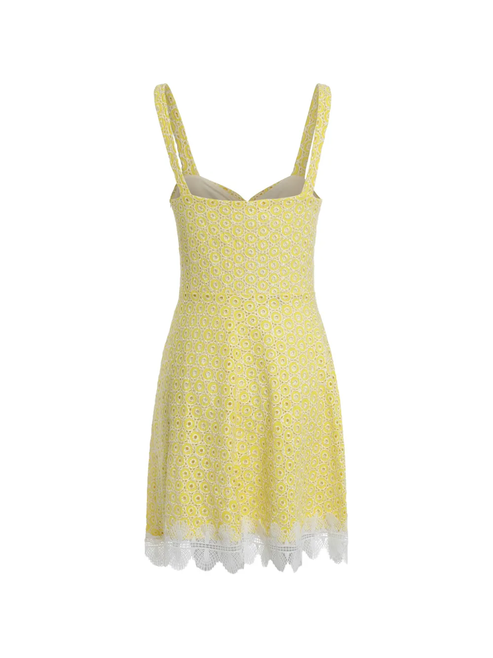 Waimari lace-detail mini dress - Geel