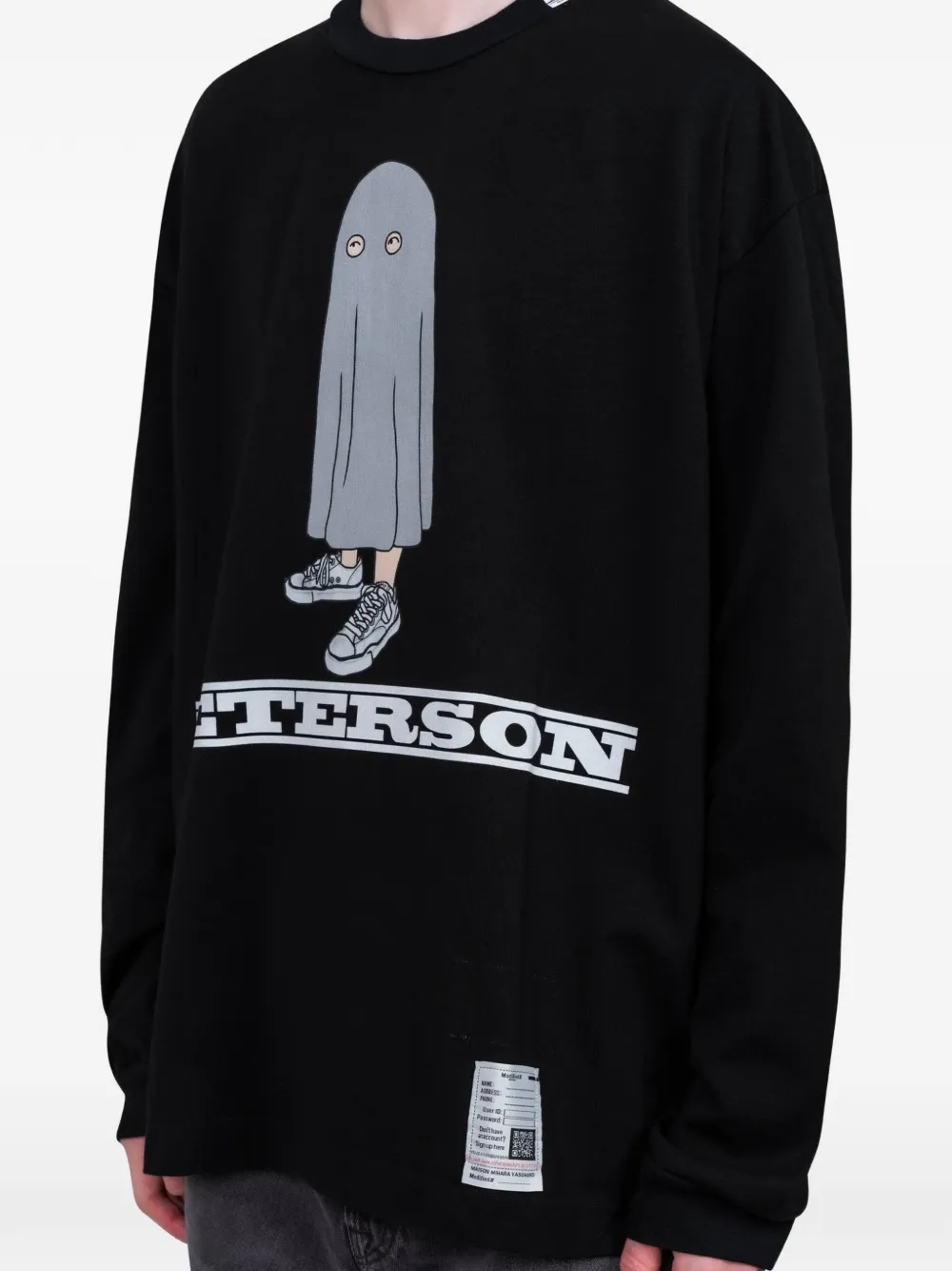 Maison MIHARA YASUHIRO T-shirt met grafische print en lange mouwen Zwart