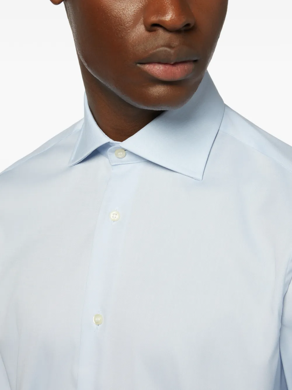 Boggi Milano Overhemd met puntige kraag Blauw