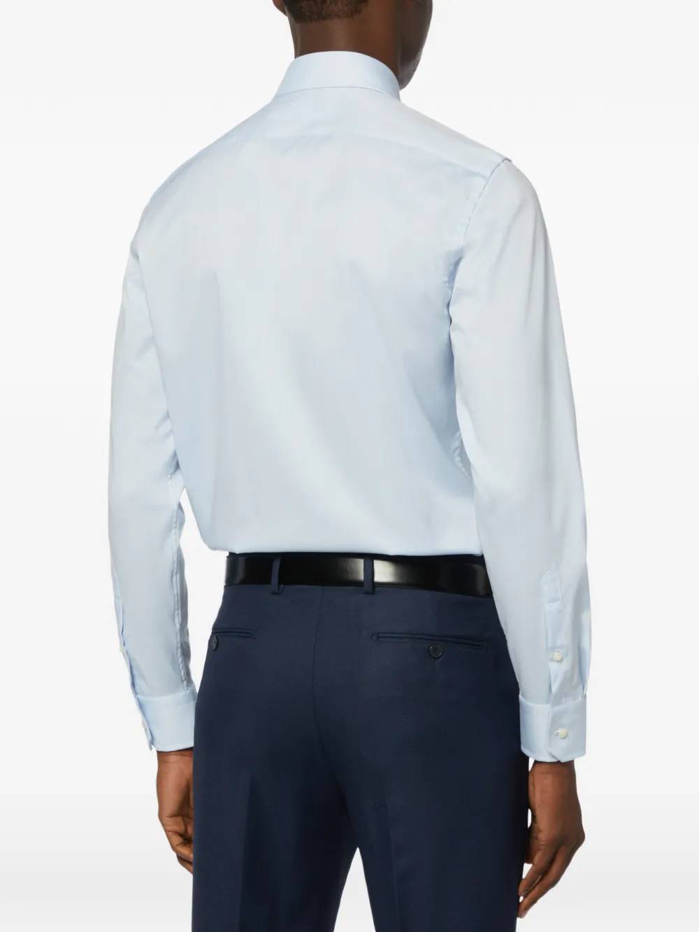 Boggi Milano Overhemd met puntige kraag Blauw