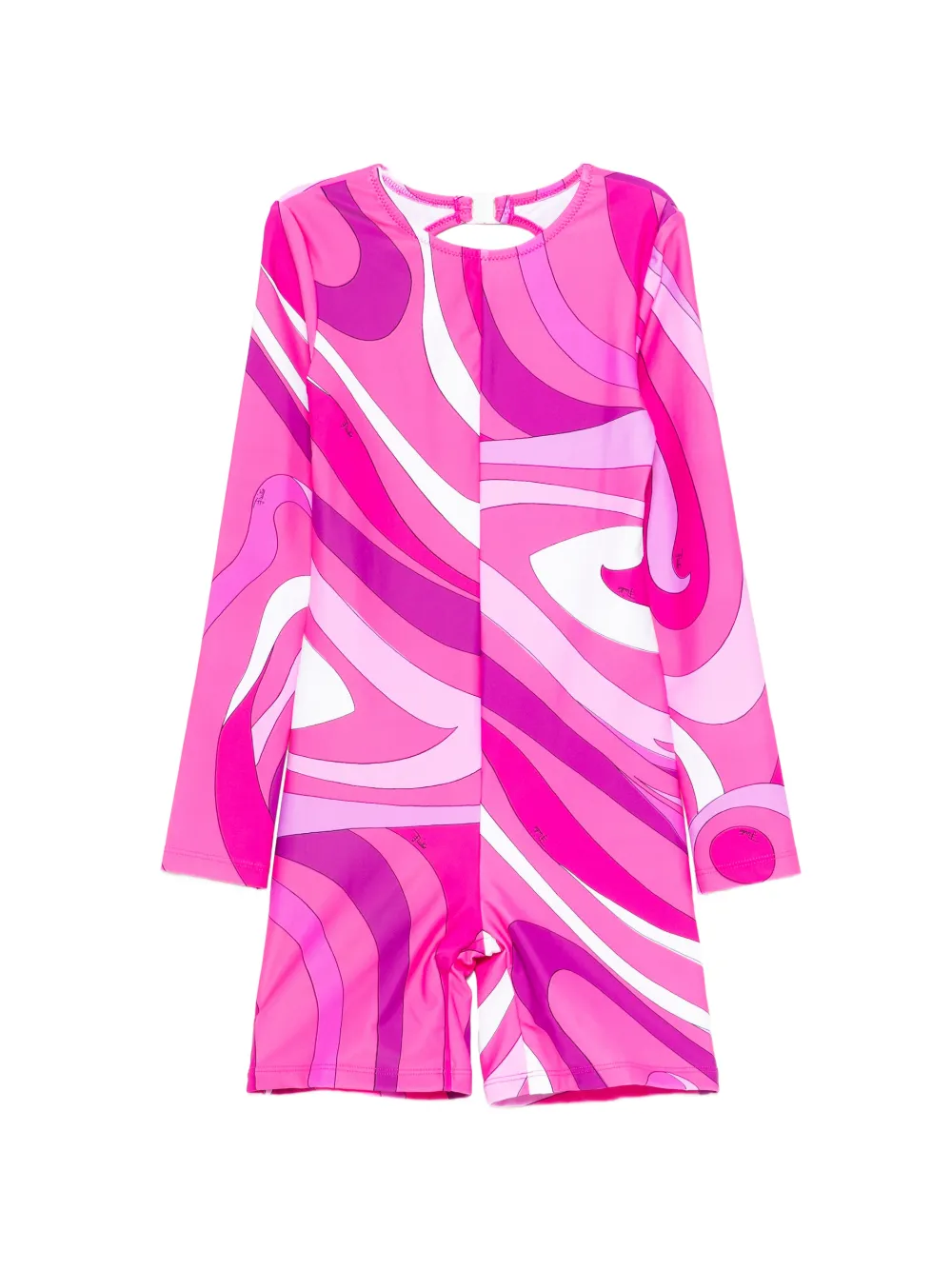 PUCCI Junior long-sleeved patterned swimsuit - Rosa