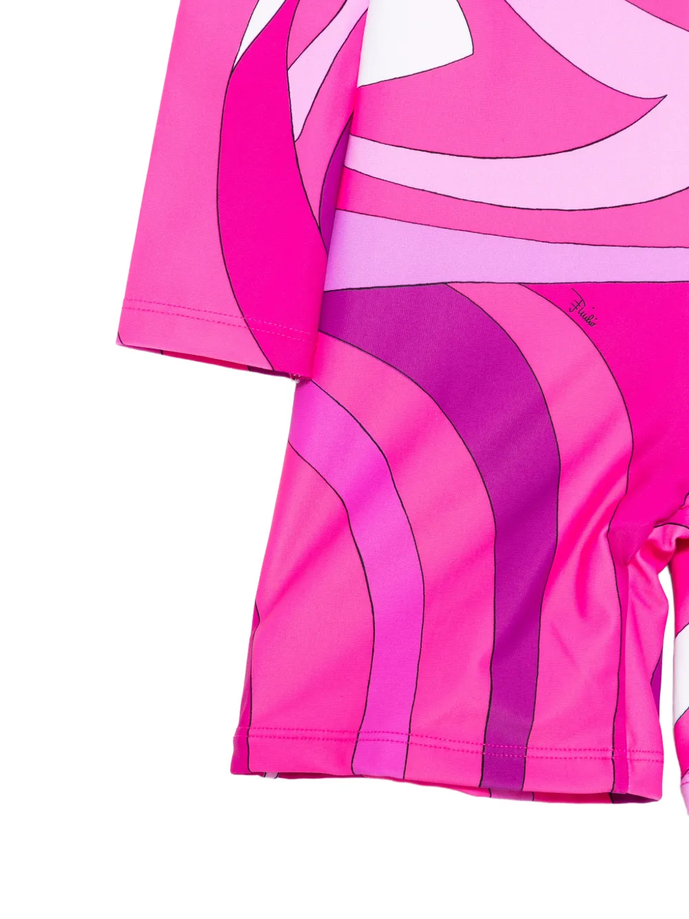  Pucci Junior Long-sleeved Patterned Swimsuit - Pink 