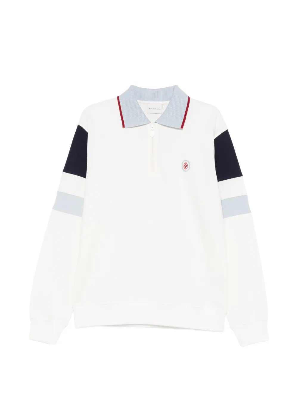 Drôle De Monsieur zip-up polo shirt - Bianco