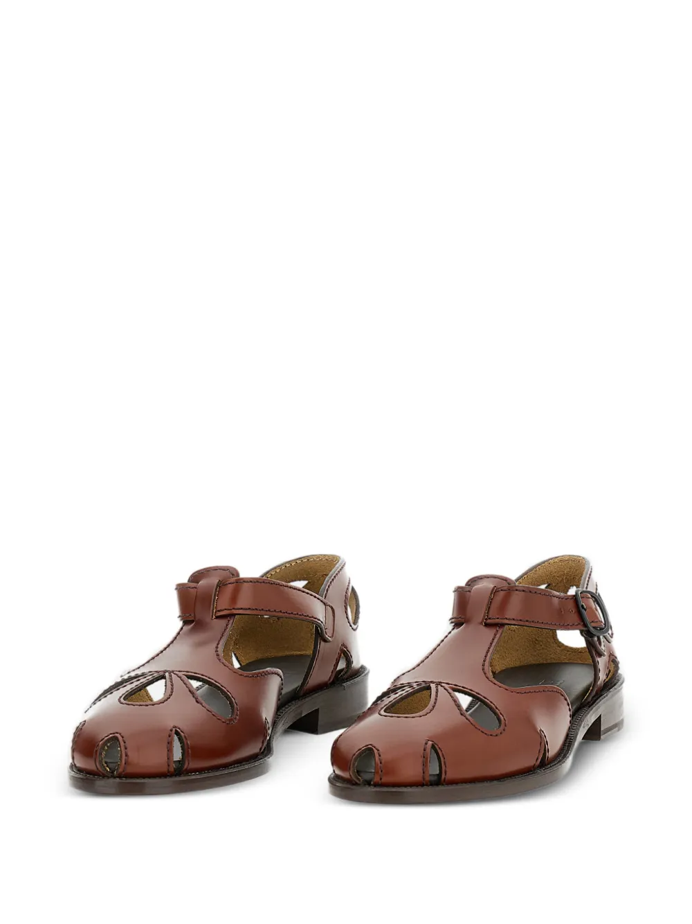 Hereu Floreta Slim sandalen met uitgesneden gesp Bruin