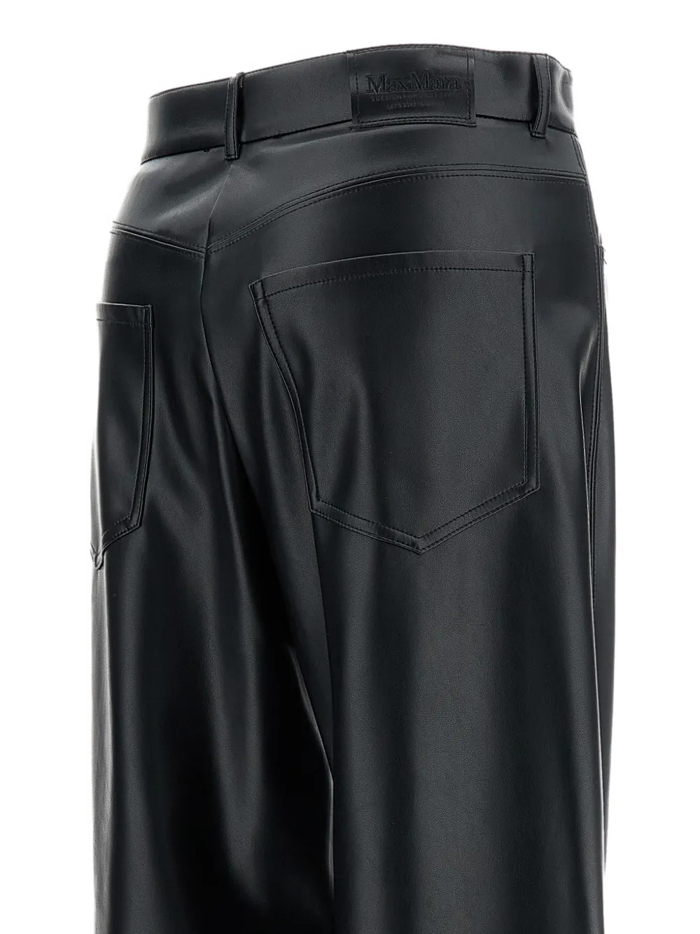  's Max Mara Faux-leather Trousers - Black 