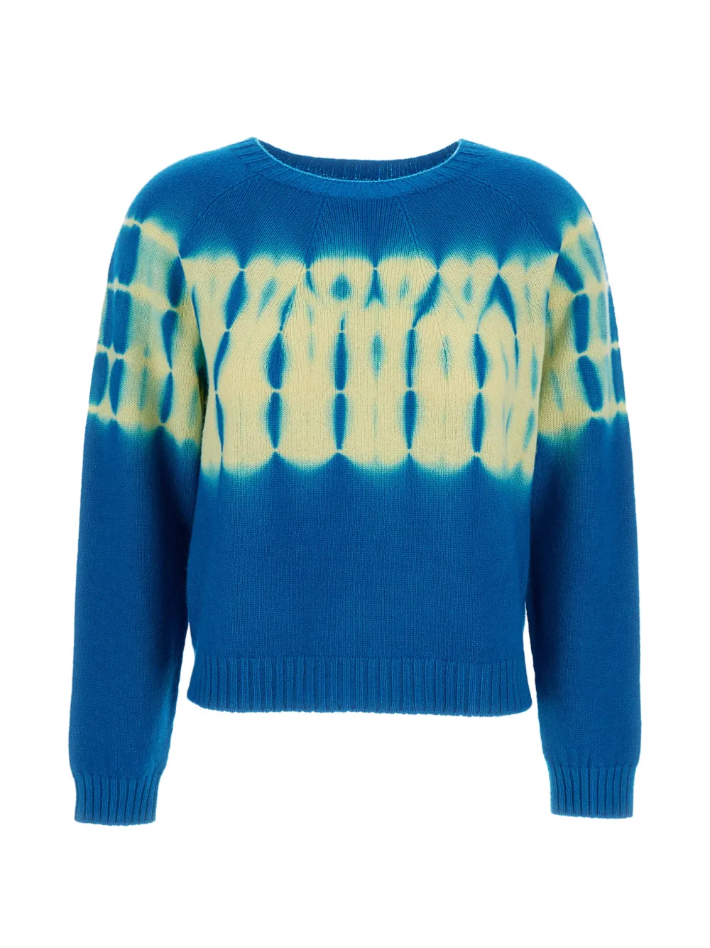 Suzusan Maglione crop con fantasia tie dye - Blu