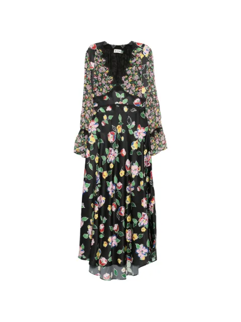 Rixo lace-detail floral-print maxi dress