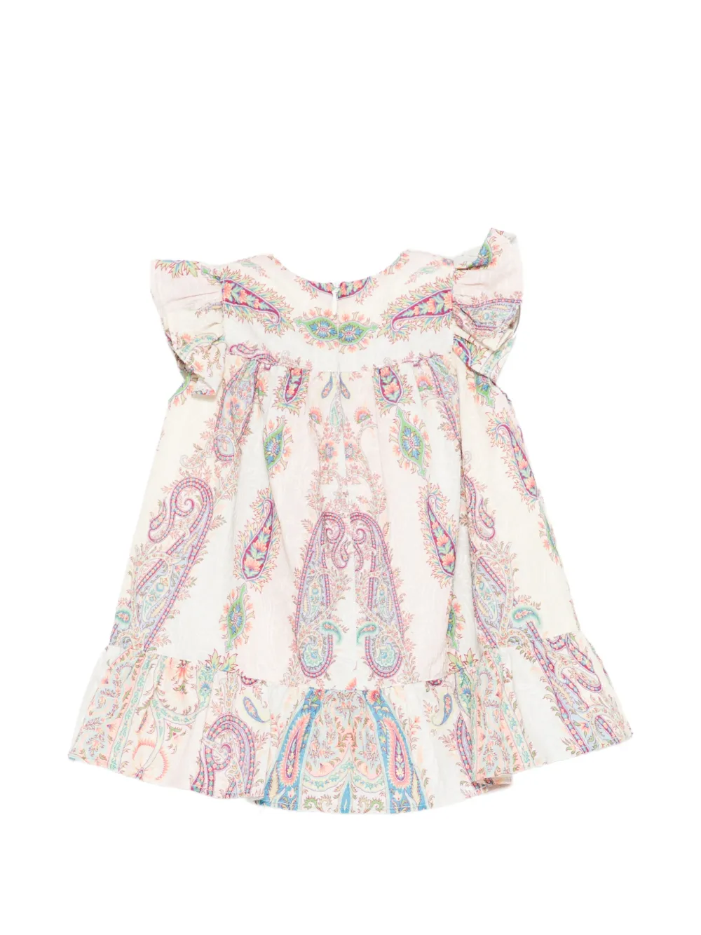 ETRO KIDS ruffled paisley dress - Beige