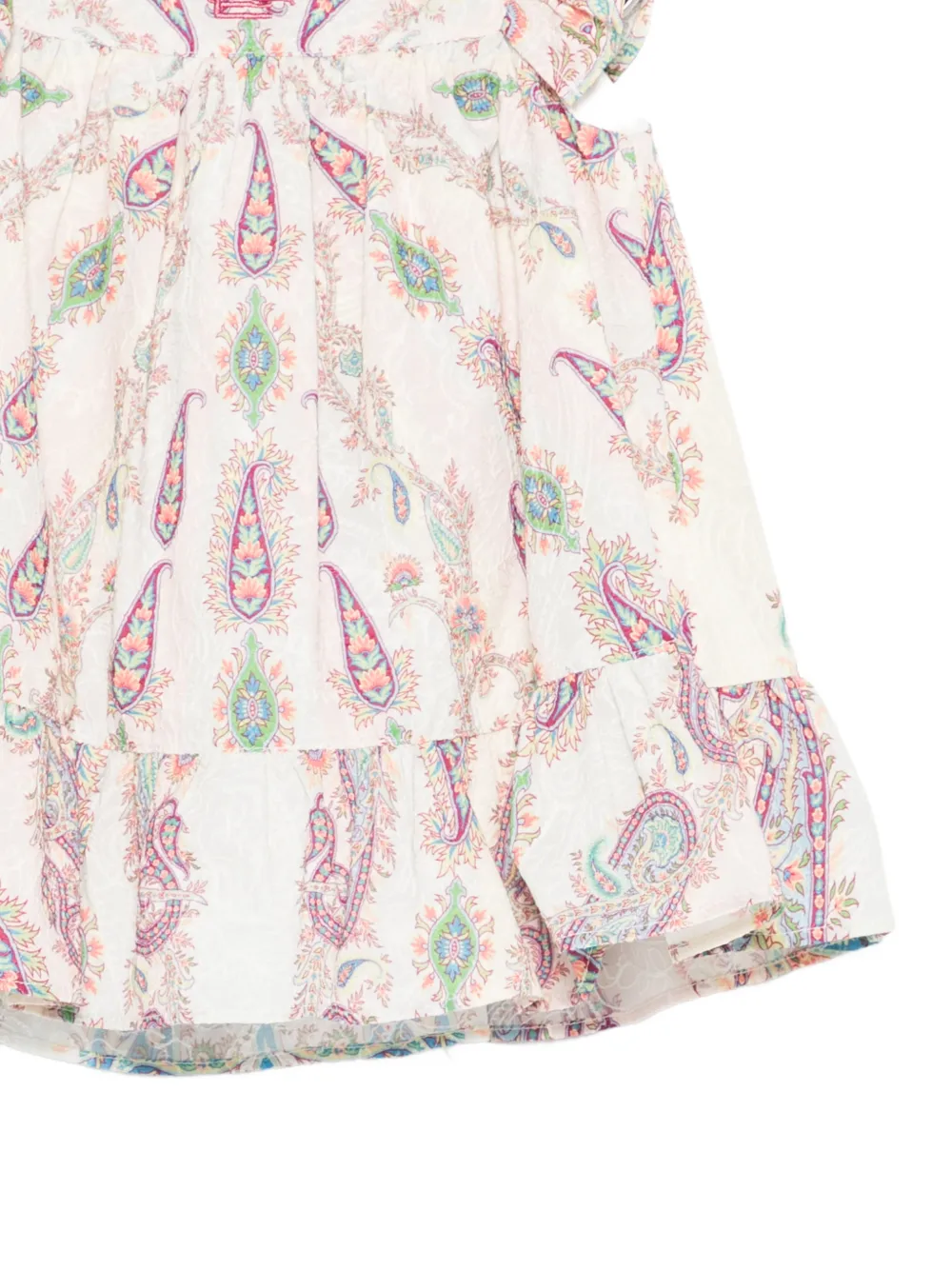ETRO KIDS Jurk met ruches en paisley-print Beige