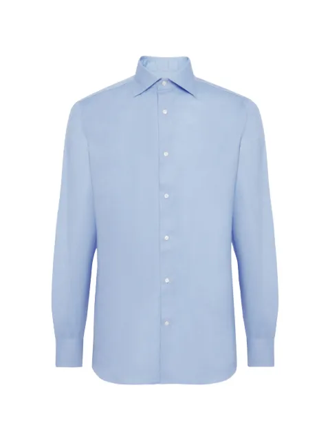 Boggi Milano camisa dobby con cuello Windsor