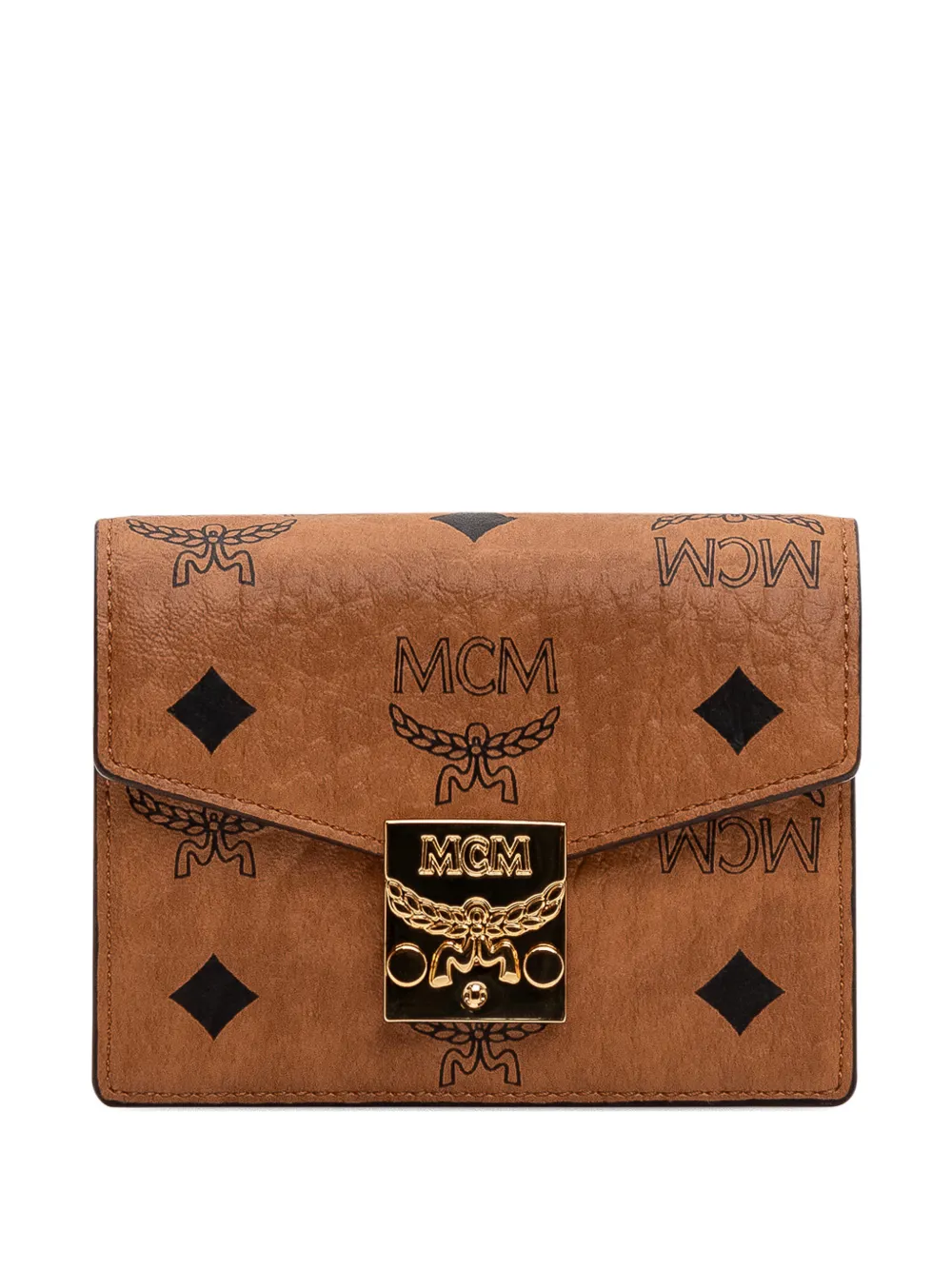 MCM mini Tracy logo-pattern wallet - Marrone