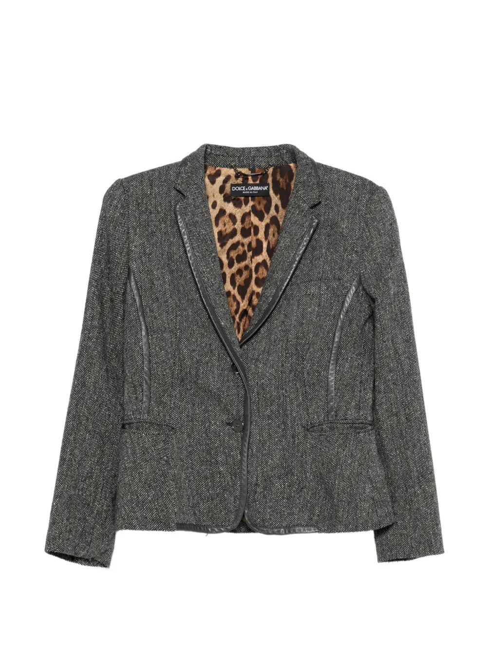 Dolce & Gabbana Pre-Owned lambskin trim jacket - Grigio