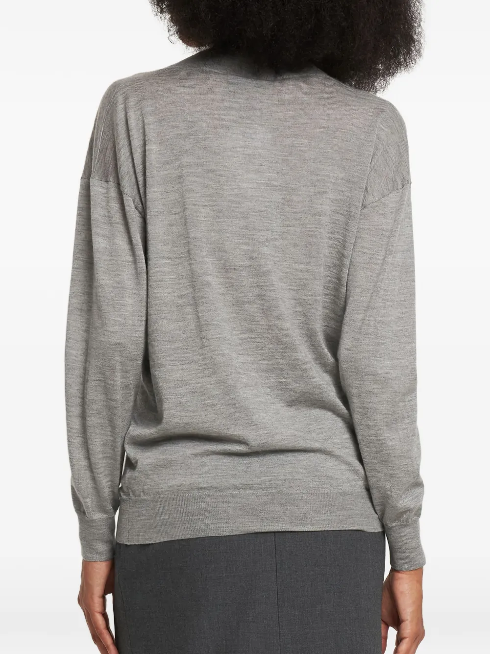  Tom Ford V-neck Long-sleeve Sweater - Grey 