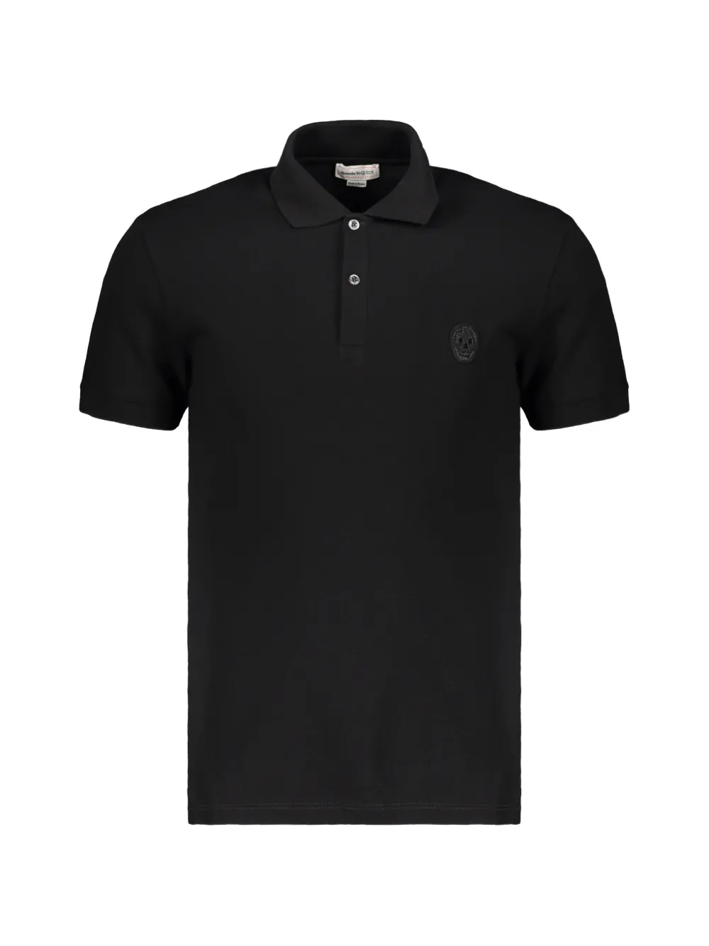 Alexander McQueen ribbed cotton polo shirt - Nero