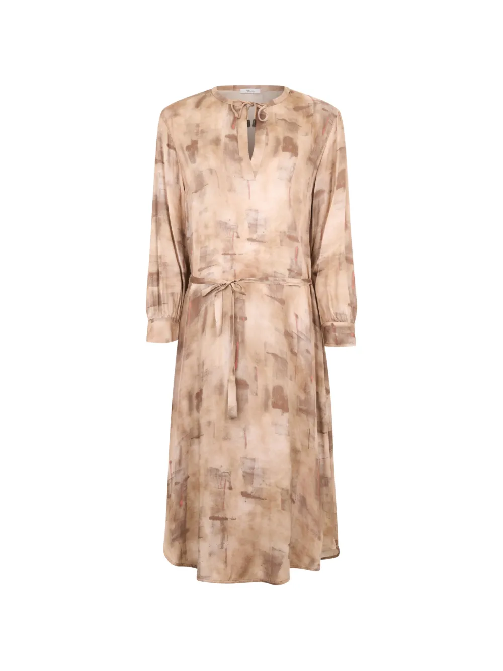 Peserico geometric V-neck dress - Toni neutri