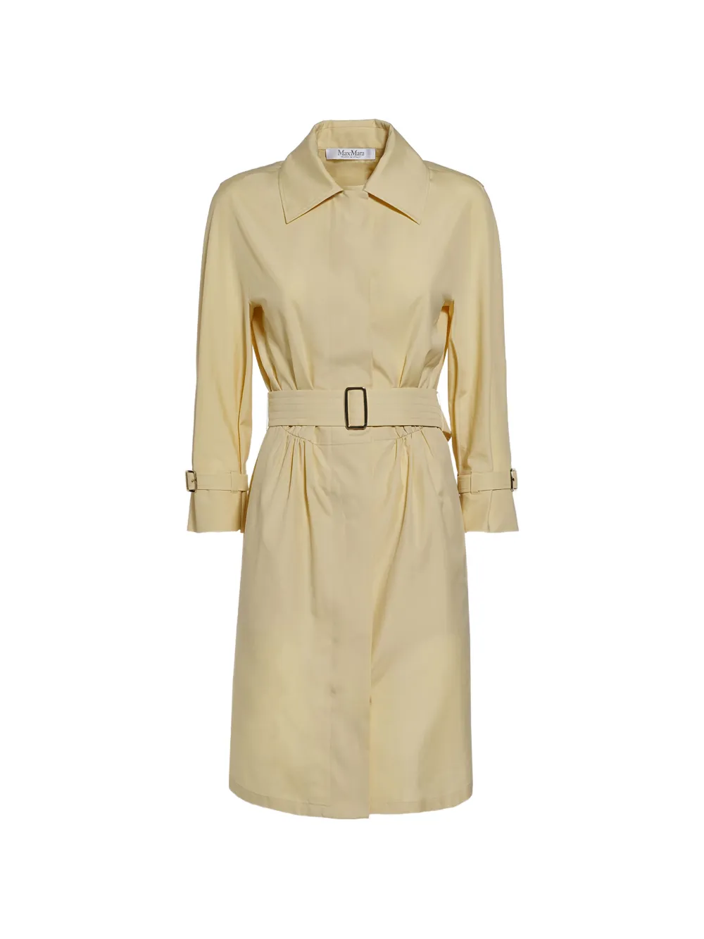 Max Mara Saio shirt-collar belted dress - Toni neutri