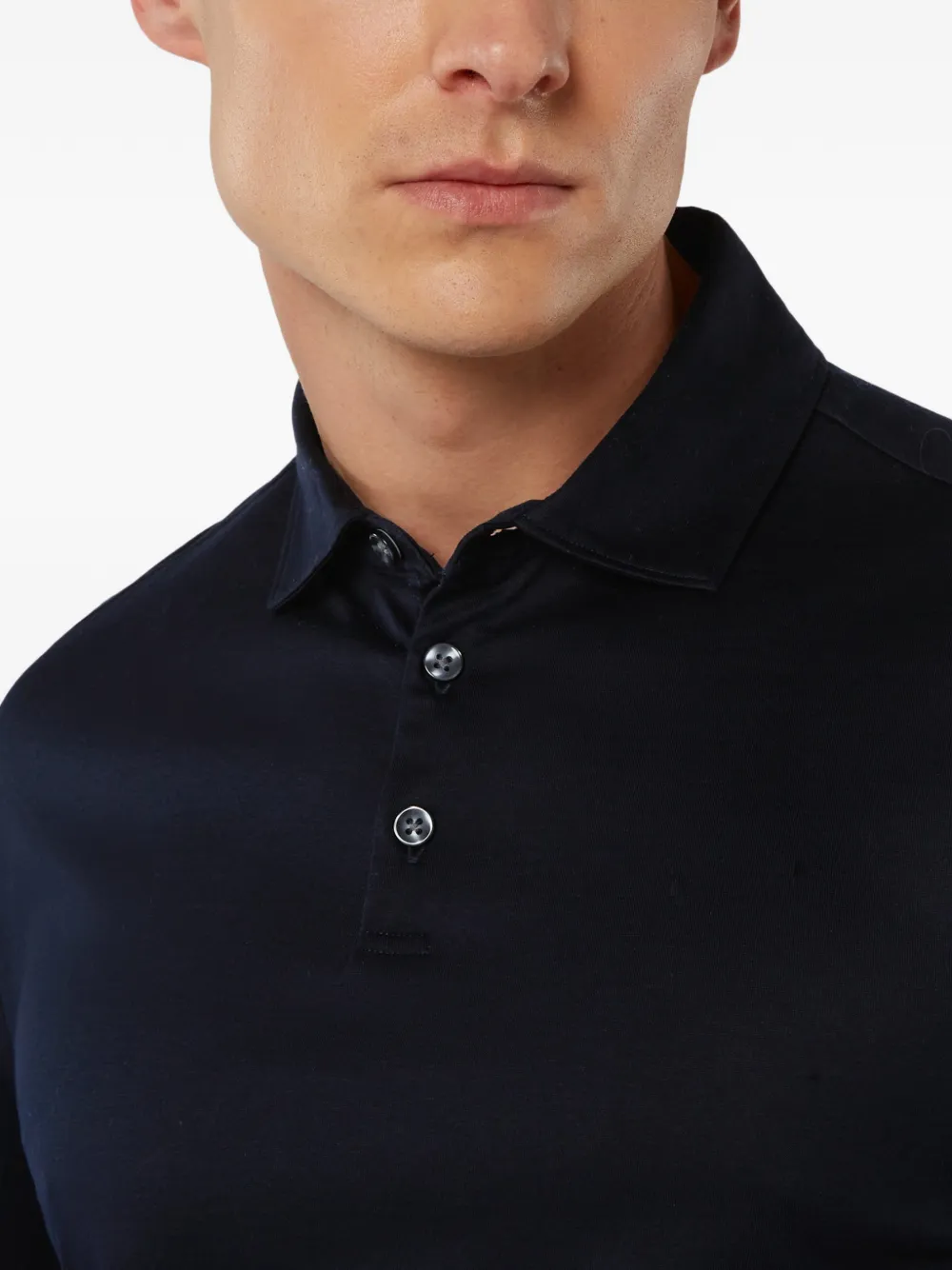 Boggi Milano Katoenen poloshirt met lange mouwen Blauw