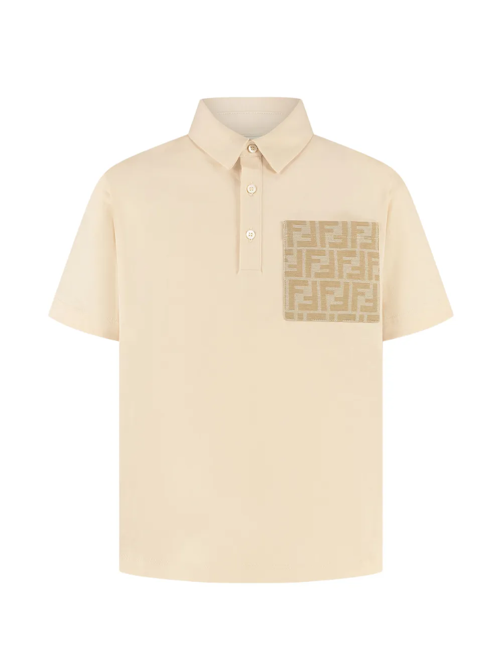 Fendi Kids jacquard-pocket polo shirt - Toni neutri