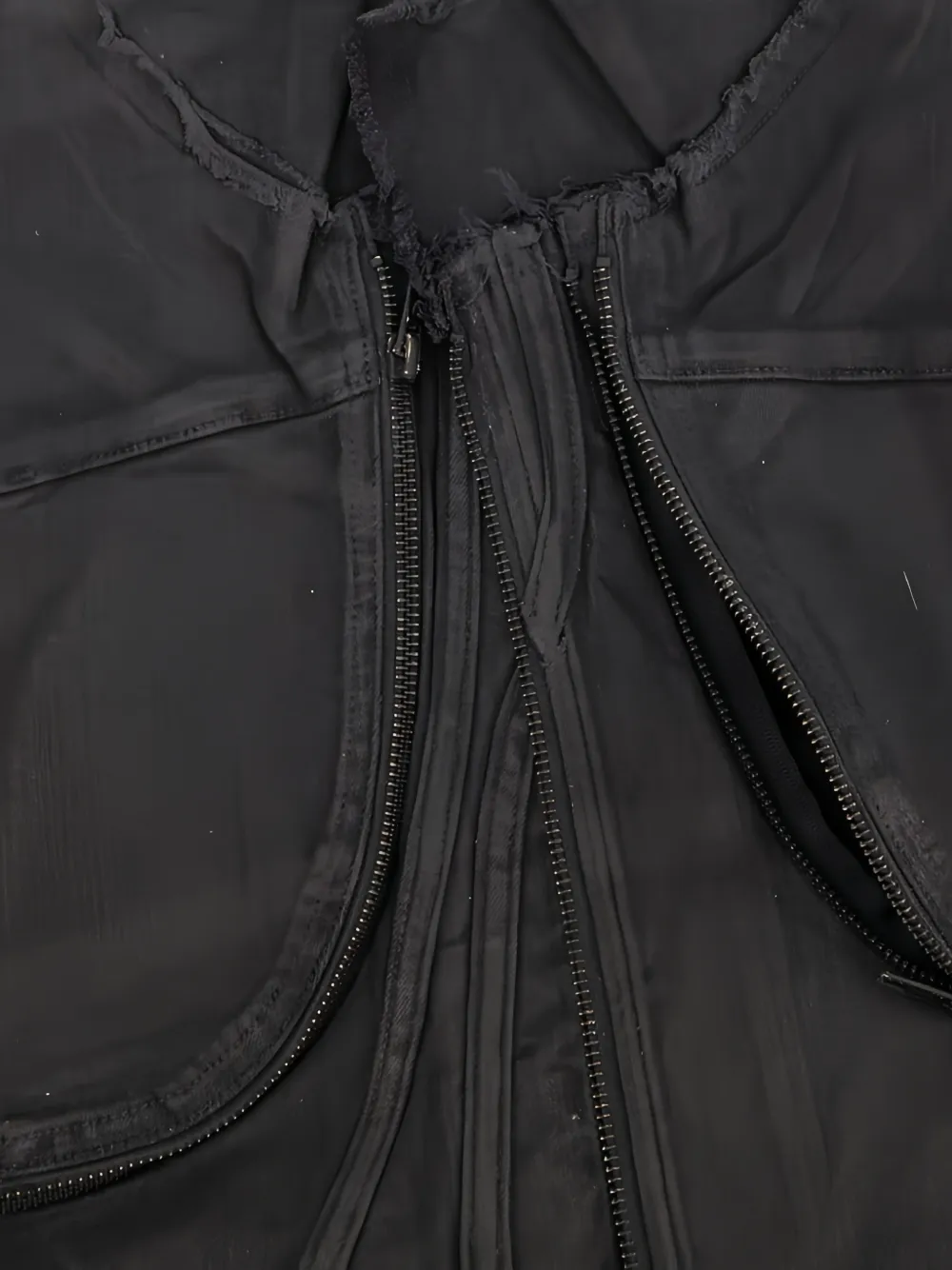  Ottolinger Glazed-effect Denim Zip-up Jacket - Black 