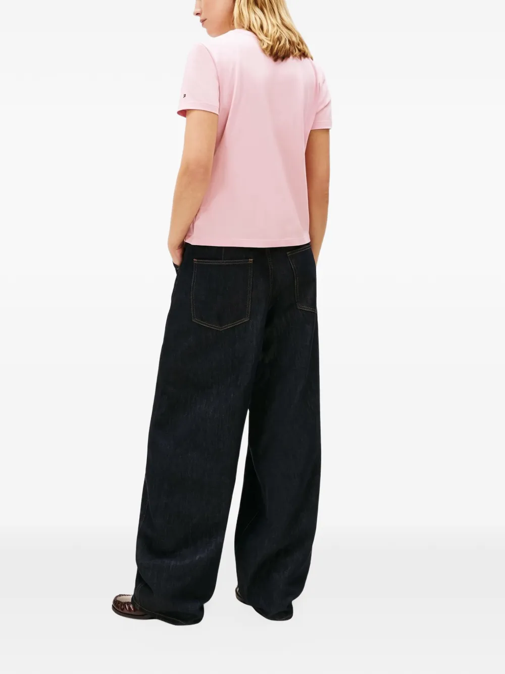 Tommy Hilfiger Script regular T-shirt Roze