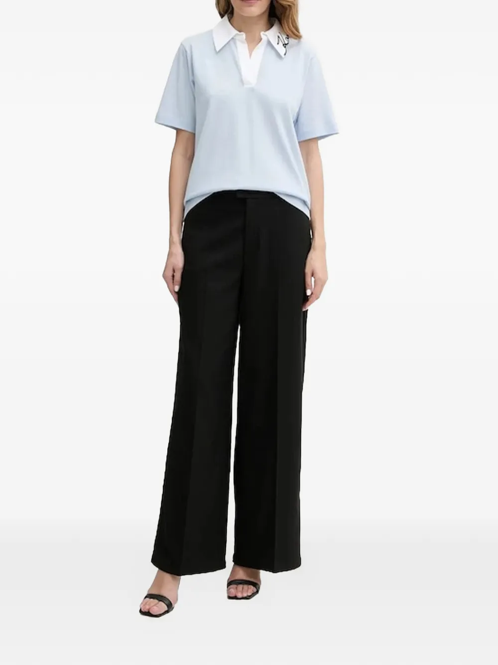 Karl Lagerfeld Signature T-shirt Blauw