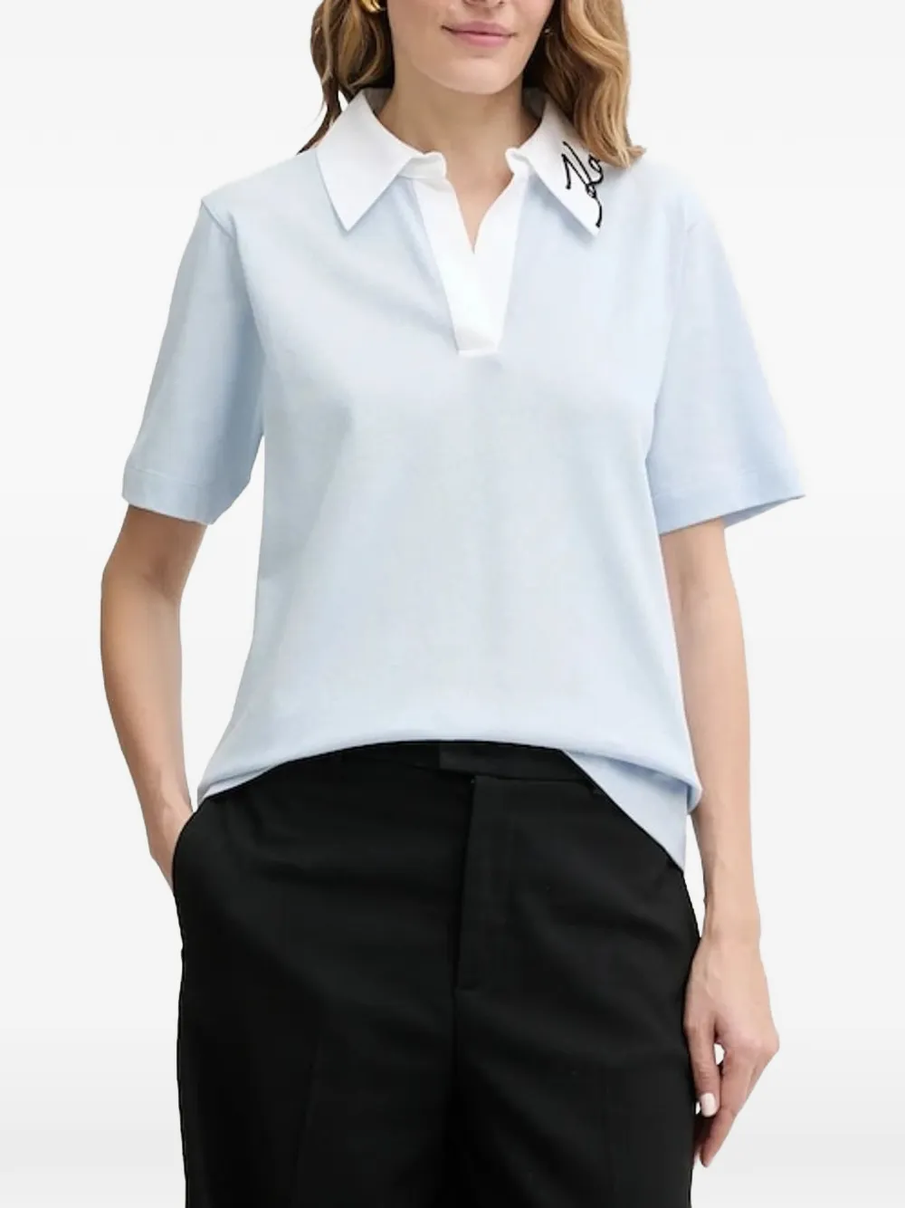 Karl Lagerfeld signature T-shirt - Blu