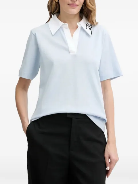 Karl Lagerfeld signature-detail cotton polo shirt