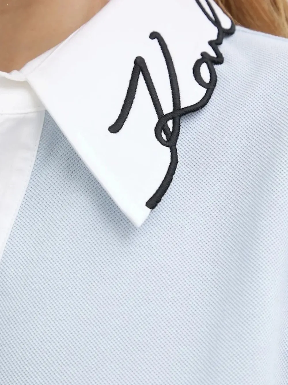 Karl Lagerfeld Signature T-shirt Blauw