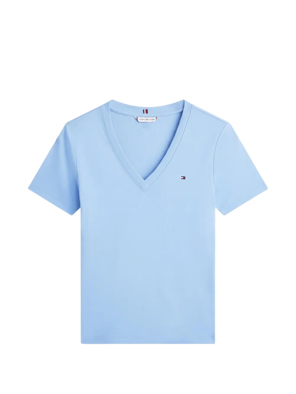 Tommy Hilfiger T-shirt met geborduurd logo en V-hals Blauw