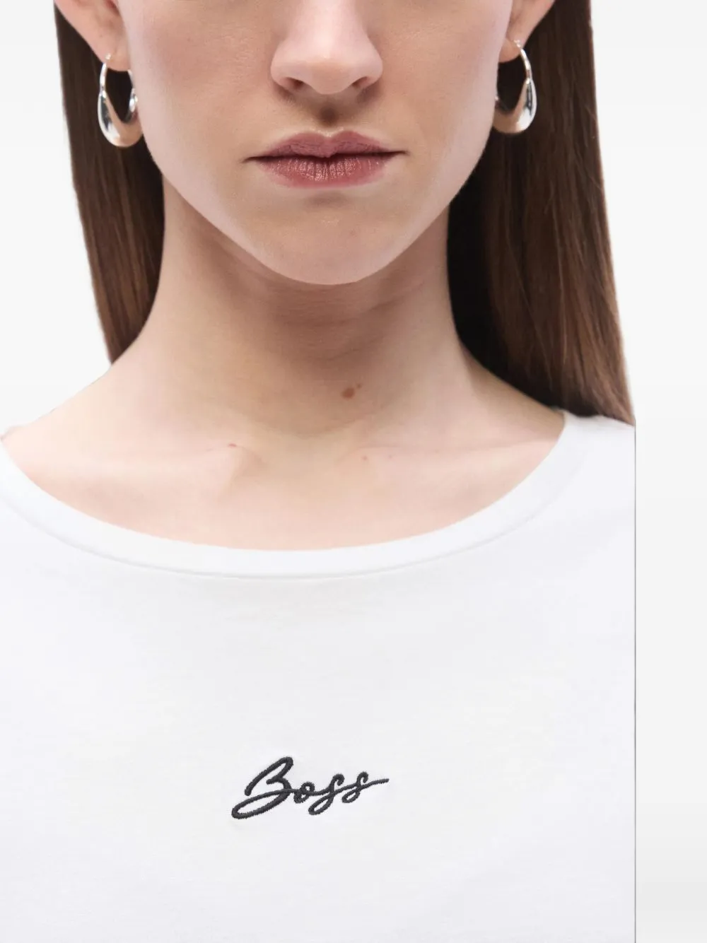 BOSS C-Elove T-shirt met geborduurd logo Wit