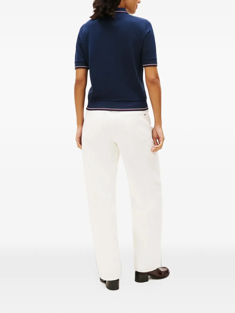 Tommy Hilfiger Polotop met logo en rits Blauw