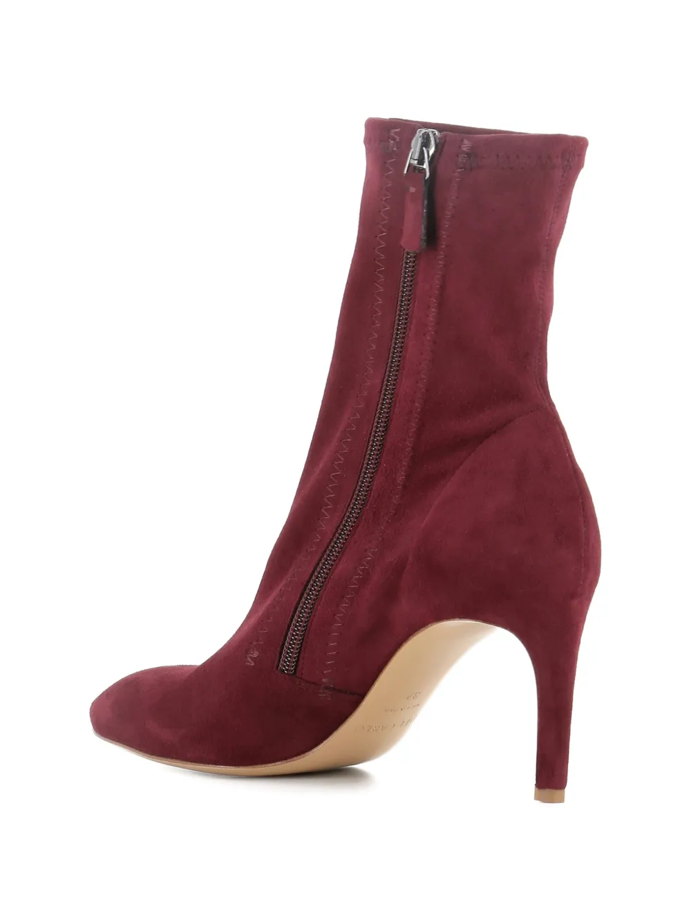 Del Carlo suede stiletto-heel ankle boots Rood