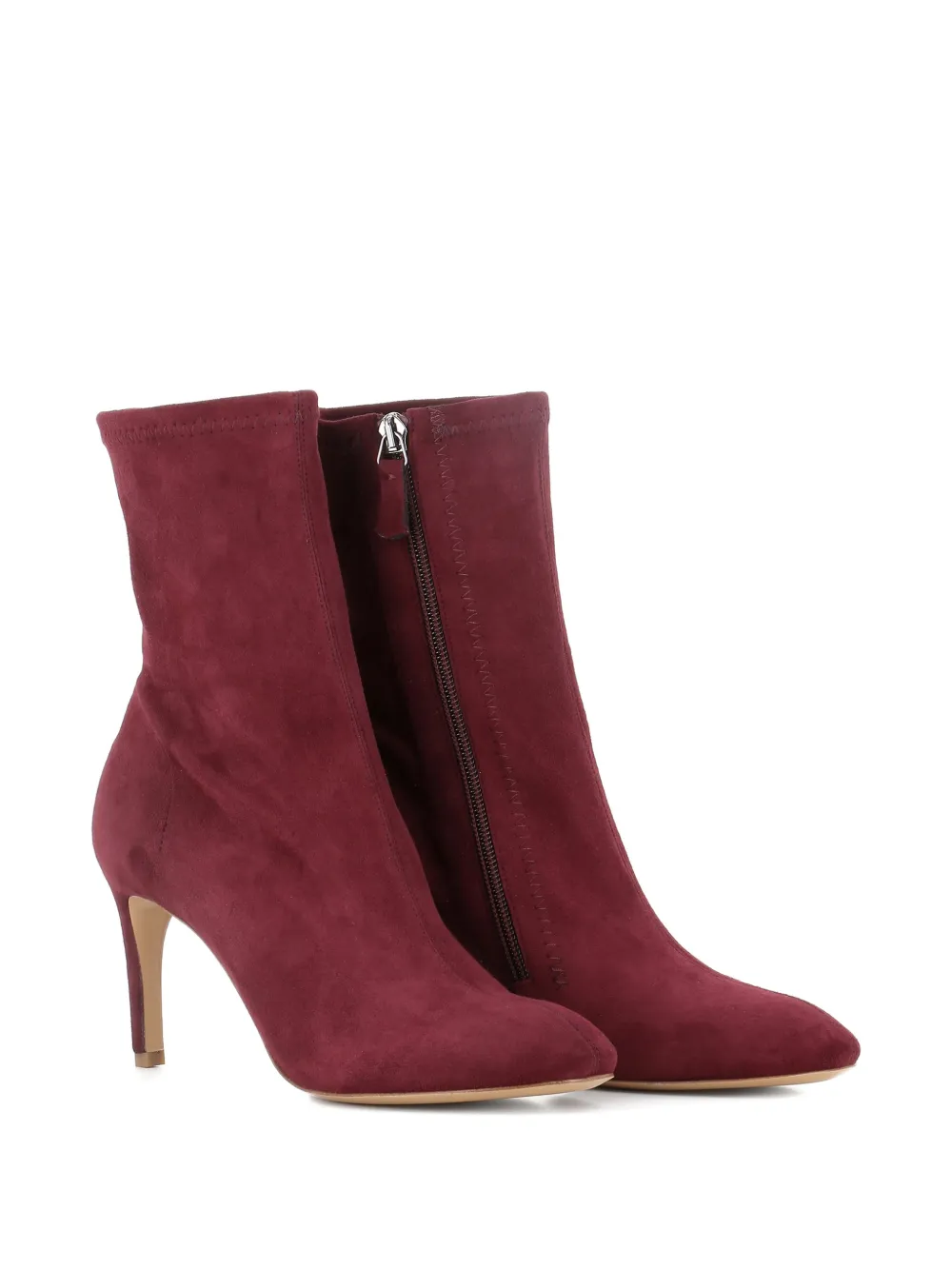 Del Carlo suede stiletto-heel ankle boots Rood