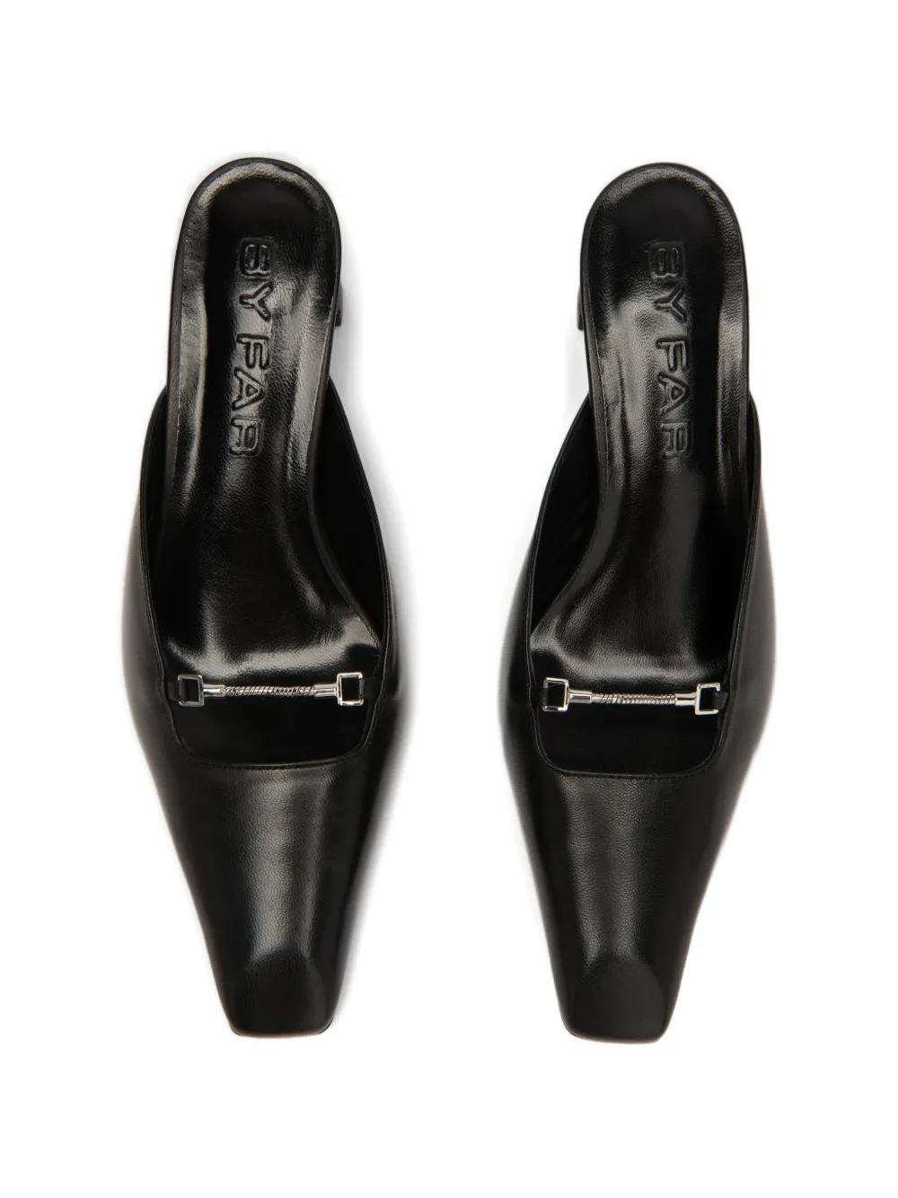 BY FAR Leda muiltjes met vierkante neus Zwart