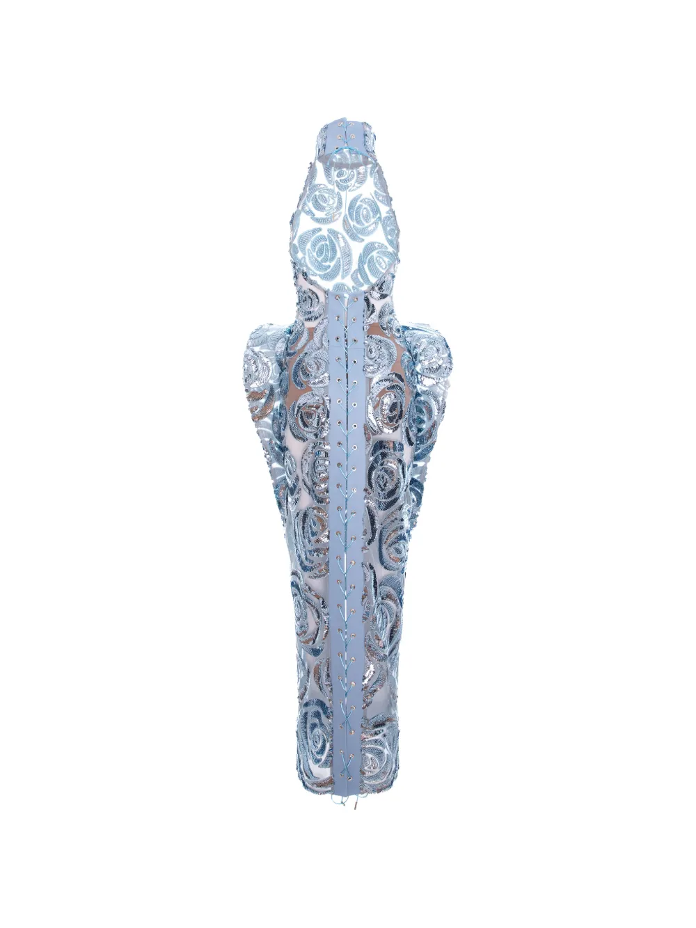  Mitiliane Couture Sequin-embroidered Floral Maxi Dress - White 