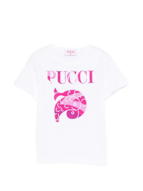 PUCCI Junior camiseta con motivo de pez