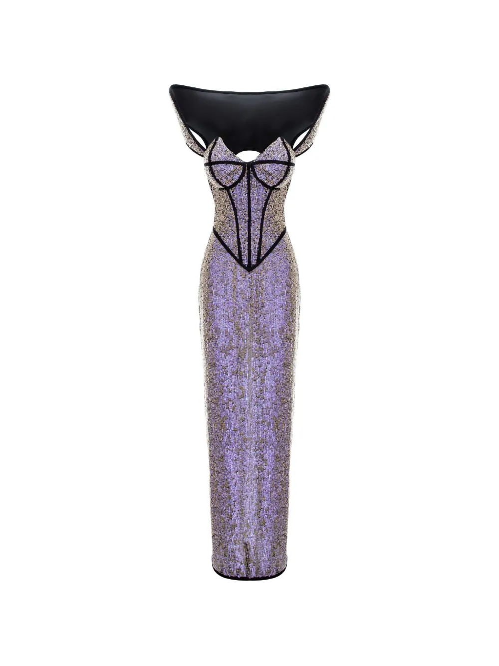 MITILIANE COUTURE Abito lungo con paillettes - Viola