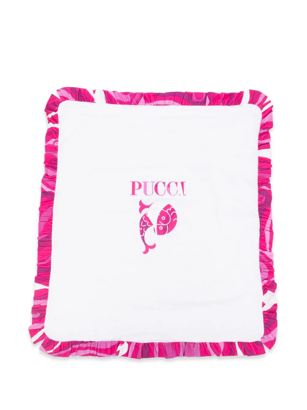 PUCCI Junior ruffled blanket - Bianco