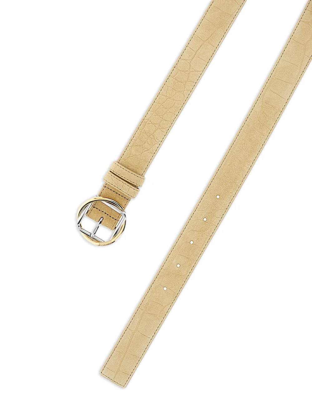 Jacquemus suede two-tone buckle belt - Beige