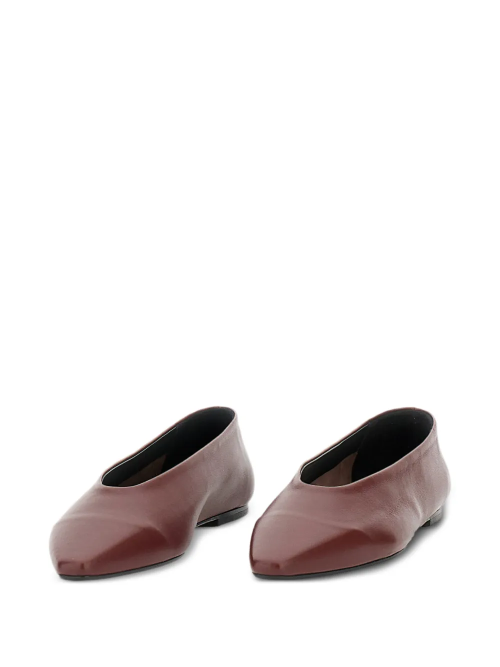 Aeyde squared-toe betty ballerina - Bruin